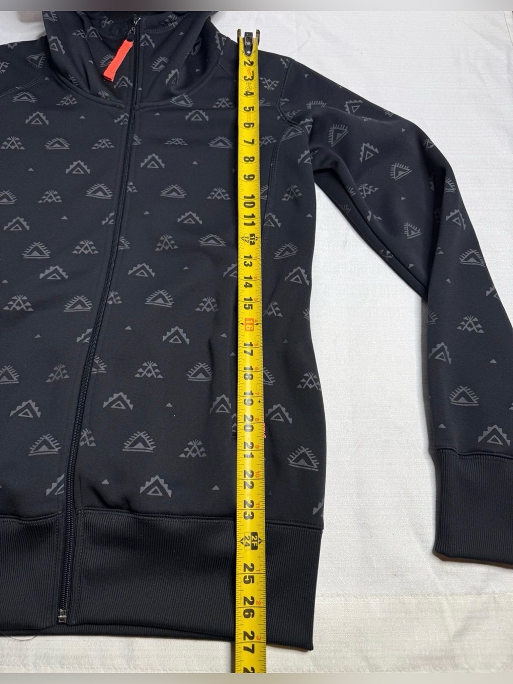 Billabong Women’s Full Zip Hoodie Jacket Black Geo Print Size Large - Picture 6 of 11